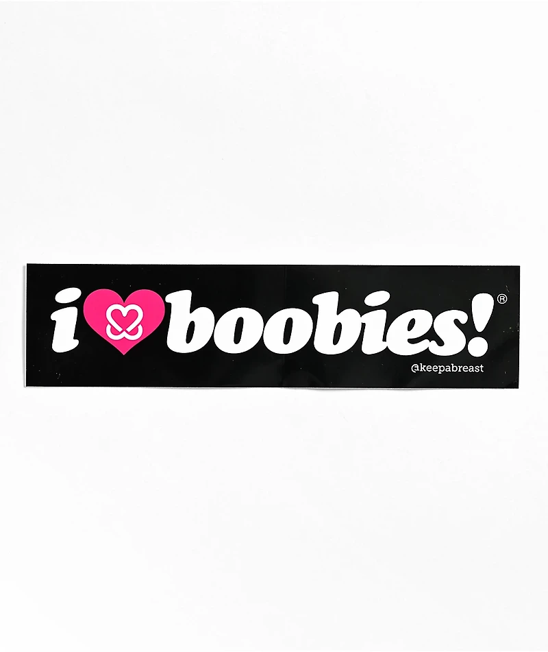 Keep A Breast Foundation I Heart Boobies Black Bumper Sticker