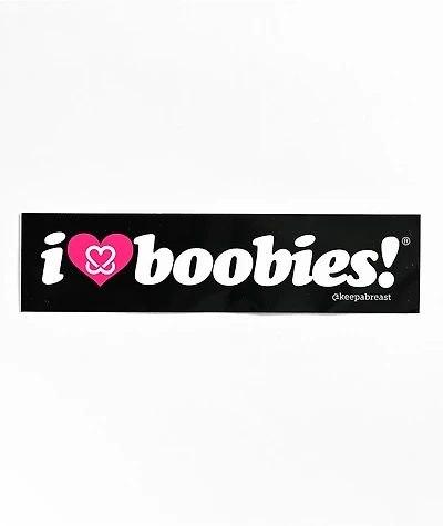 Keep A Breast Foundation I Heart Boobies Black Bumper Sticker