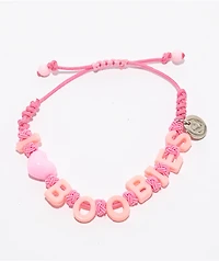 Keep A Breast Foundation I Heart Boobies EDC Pink Braid Bracelet