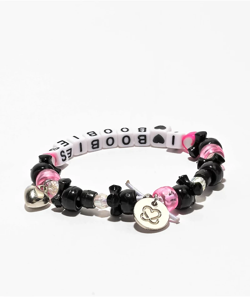 Keep A Breast Foundation I Heart Boobies Kandi Black & Pink Bracelet