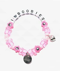 Keep A Breast Foundation I Heart Boobies Pink Kandi Bracelet