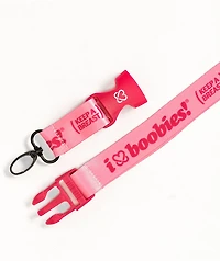 Keep A Breast Foundation I Heart Boobies Pink Lanyard