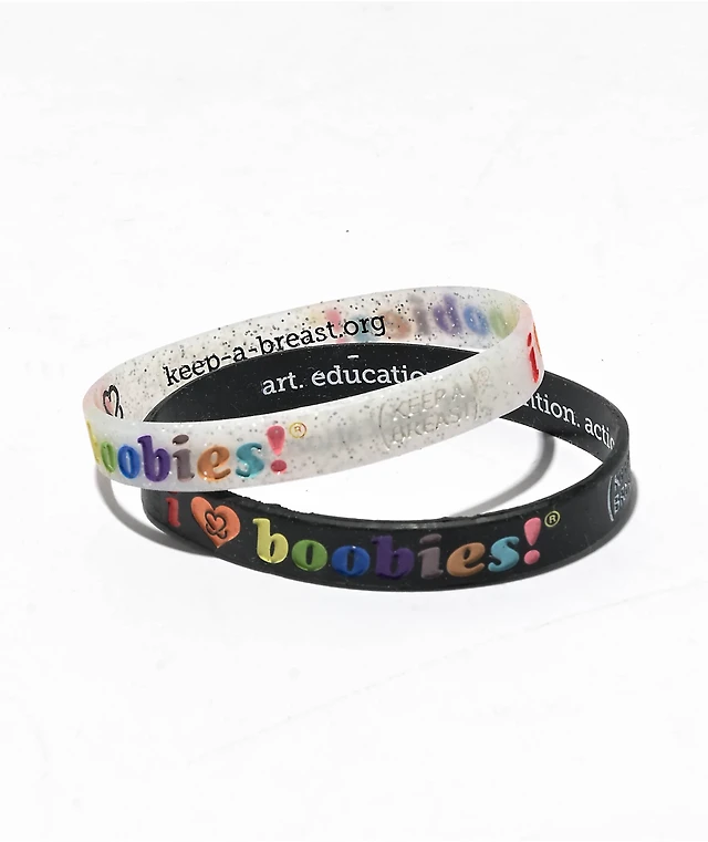 Keep A Breast Foundation I Heart Boobies Pride Black Bracelet