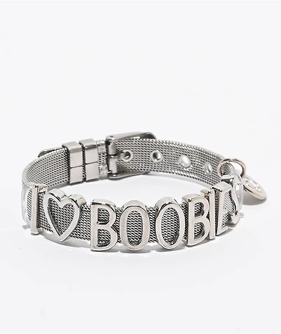 Keep A Breast Foundation I Heart Boobies Stay Classy Silver Bracelet