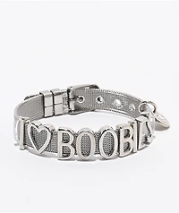 Keep A Breast Foundation I Heart Boobies Stay Classy Silver Bracelet