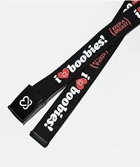 Keep A Breast Foundation I Heart Boobies Volcano Black Web Belt