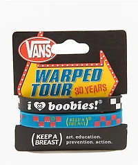 Keep A Breast Foundation x Vans Warped Tour Black & Blue 2 Pack Bracelets