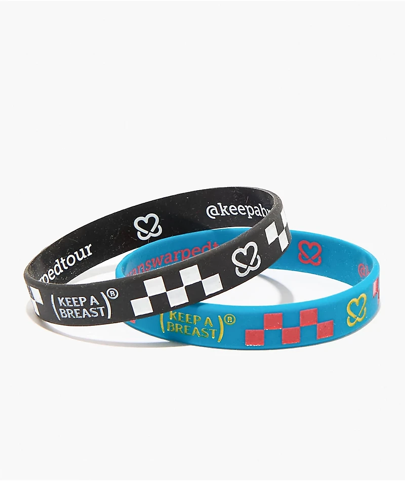 Keep A Breast Foundation x Vans Warped Tour Black & Blue 2 Pack Bracelets
