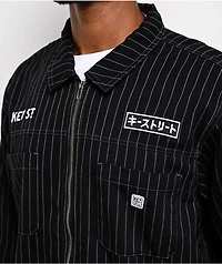Key Street Apprentice Black Long Sleeve Zip Work Shirt