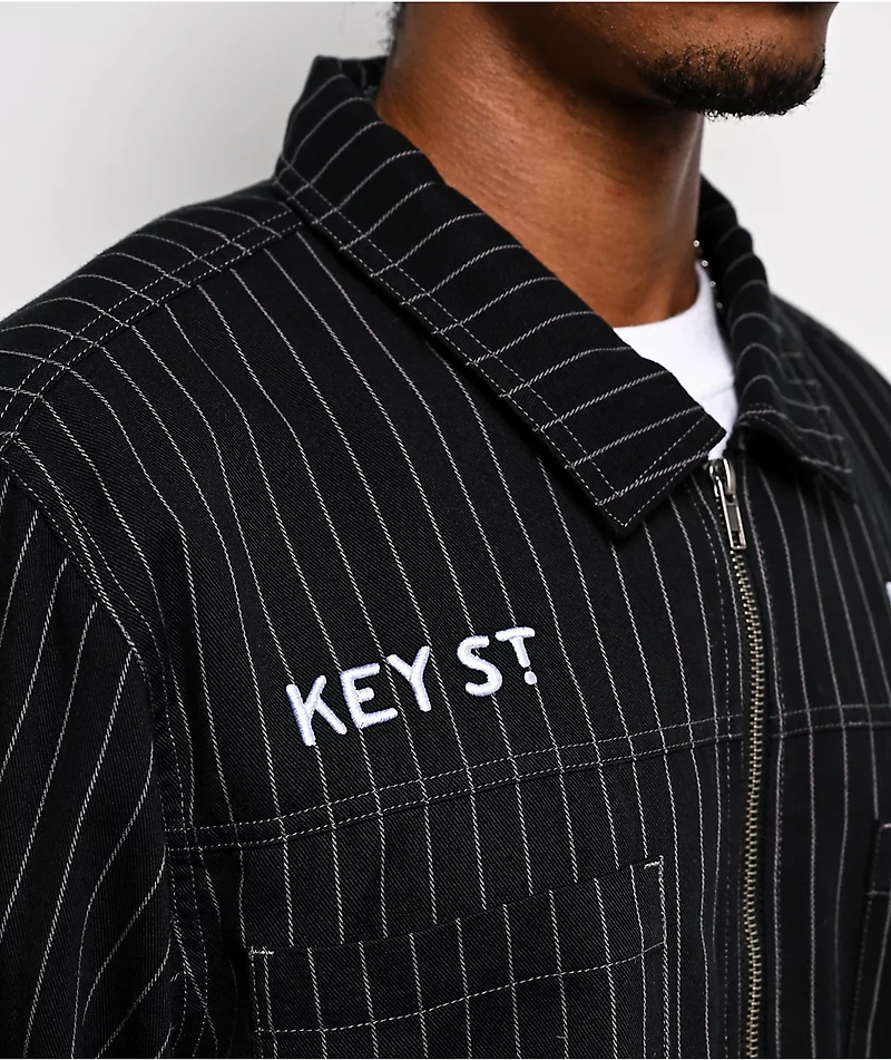 Key Street Apprentice Black Long Sleeve Zip Work Shirt