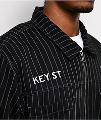 Key Street Apprentice Black Long Sleeve Zip Work Shirt