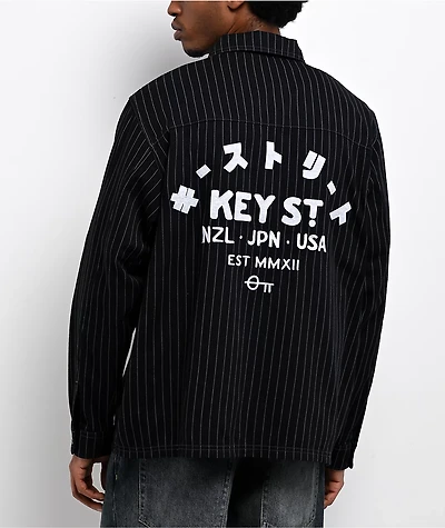 Key Street Apprentice Black Long Sleeve Zip Work Shirt