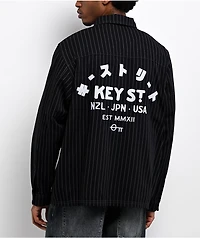 Key Street Apprentice Black Long Sleeve Zip Work Shirt