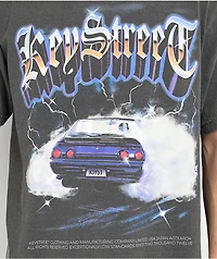 Key Street Burn Out Grey Wash T-Shirt