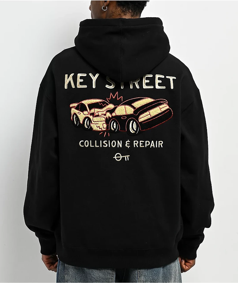 Key Street Collision & Repair Black Heavyweight Hoodie