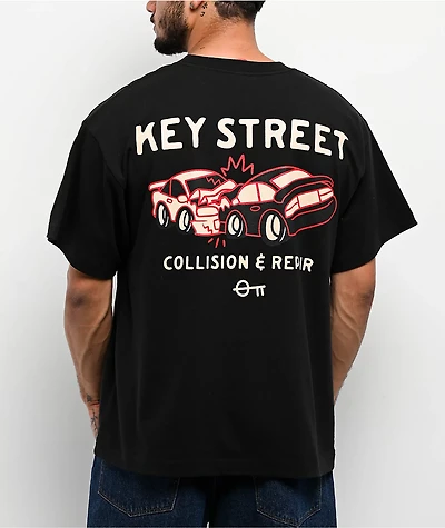 Key Street Collision And Repair Black T-Shirt