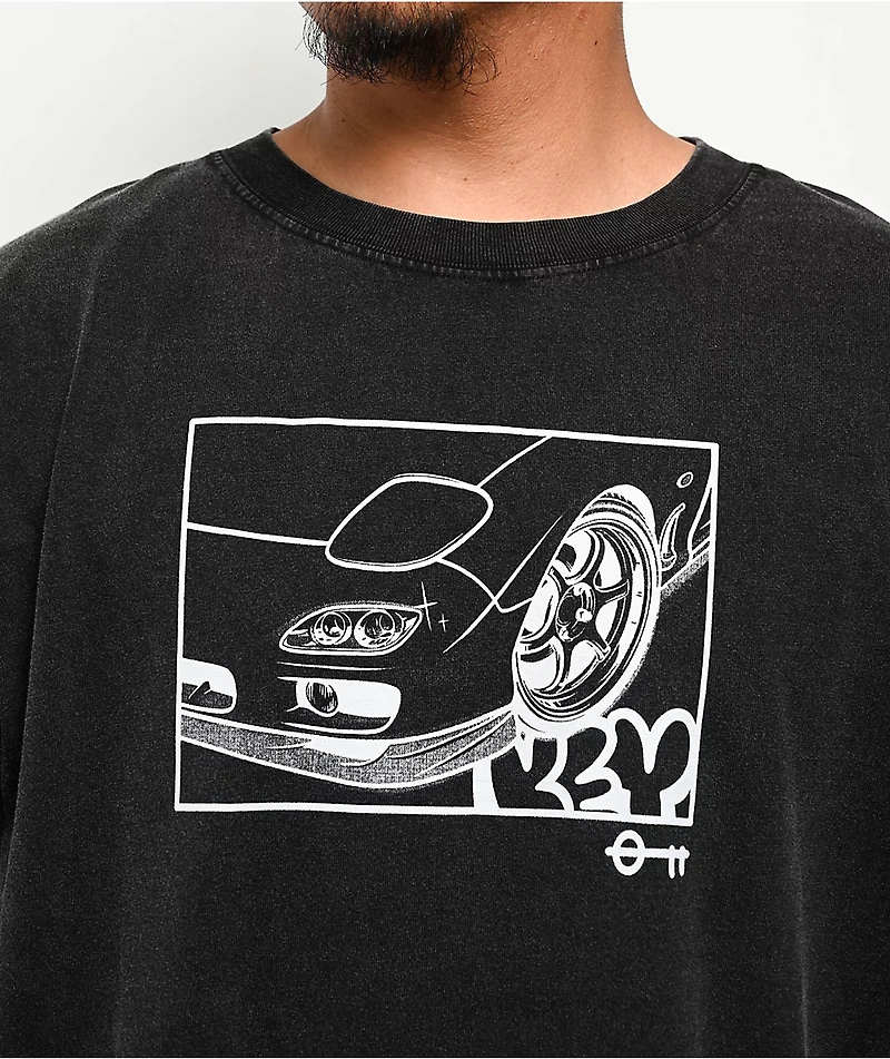 Key Street Halftone Invert Black Wash T-Shirt