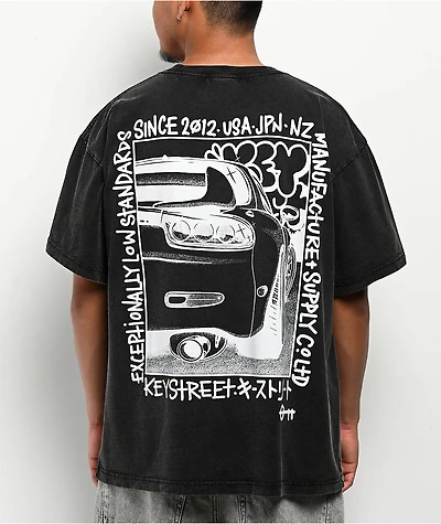 Key Street Halftone Invert Black Wash T-Shirt