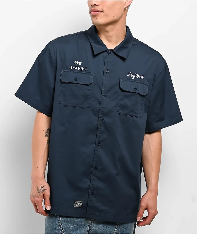 Key Street Kagi Navy Work Shirt