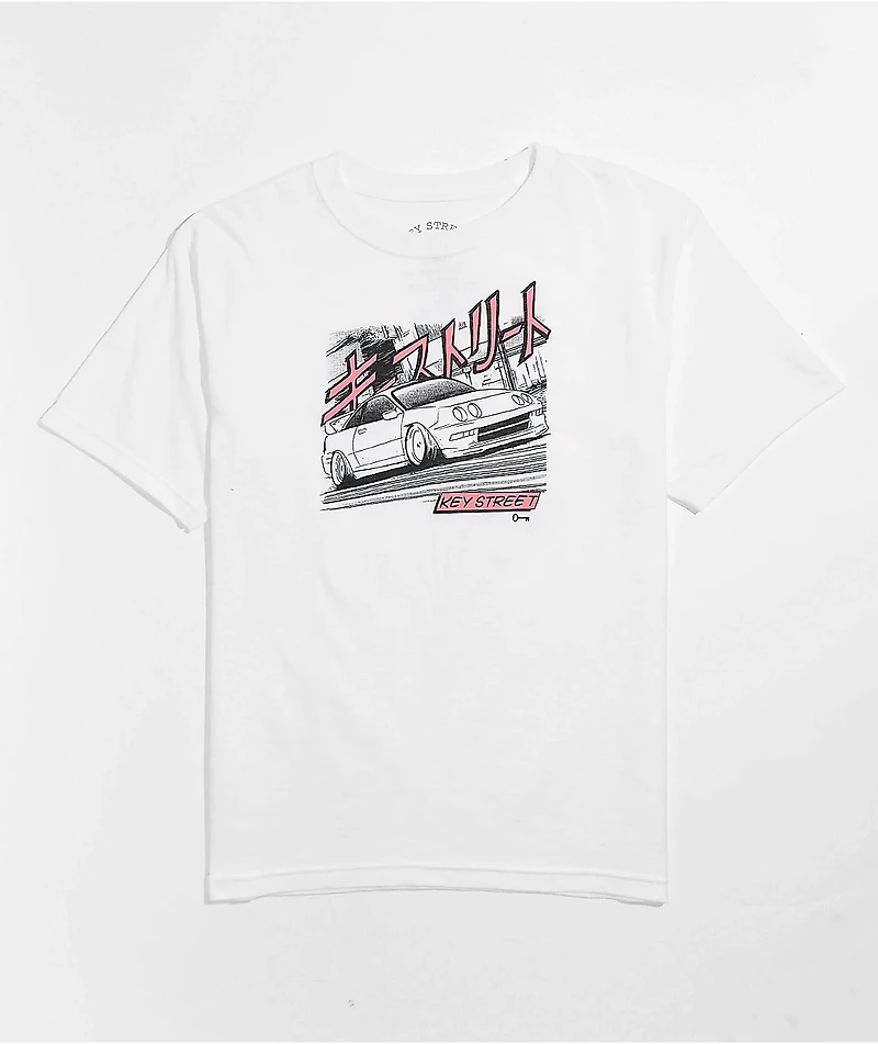 Key Street Kids' Speedin' White T-Shirt
