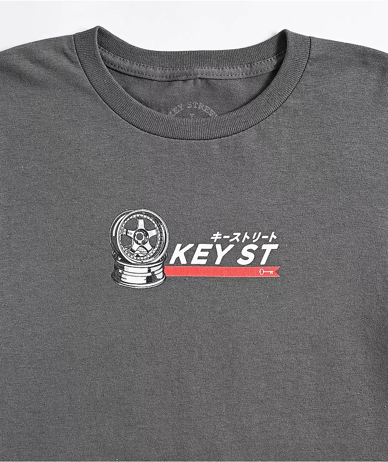 Key Street Kids Wheels Grey Wash T-Shirt