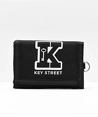 Key Street Lock & Key Club Black Trifold Wallet