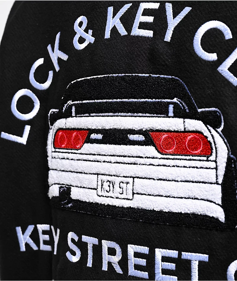 Key Street Lock And Black Varsity Jacket