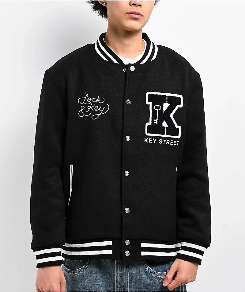 Key Street Lock And Black Varsity Jacket