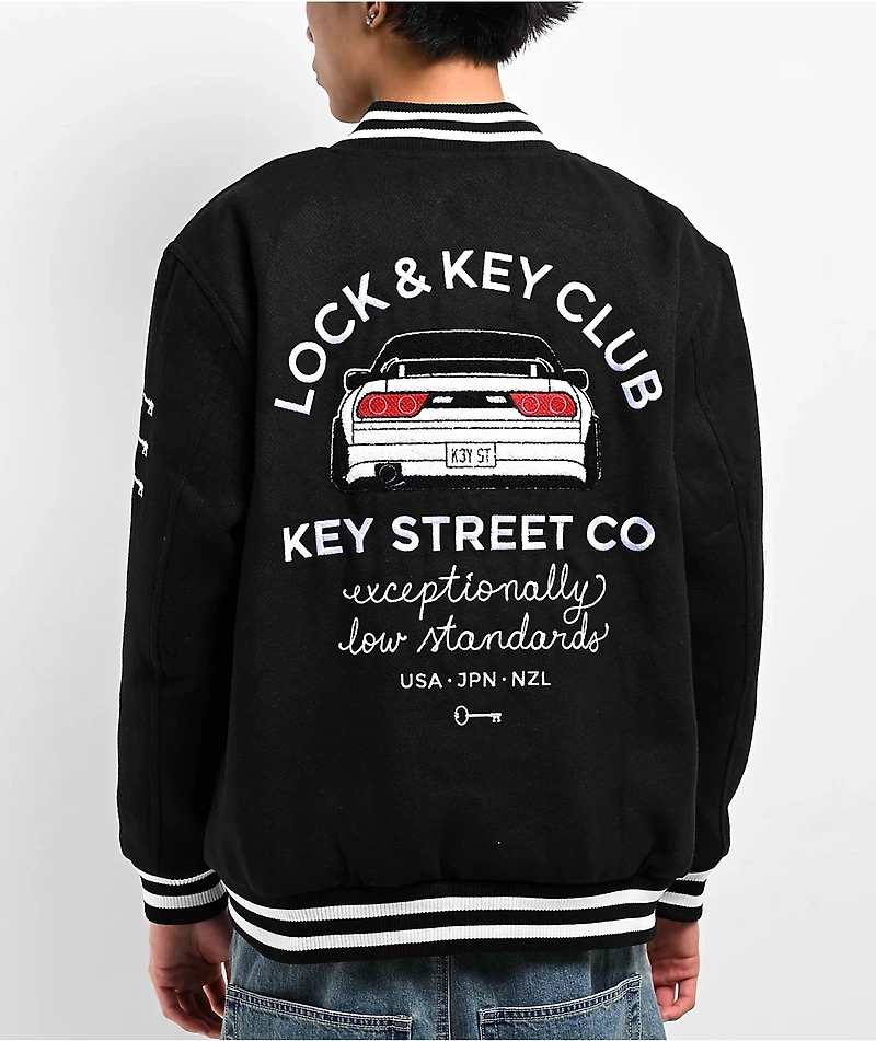 Key Street Lock And Black Varsity Jacket
