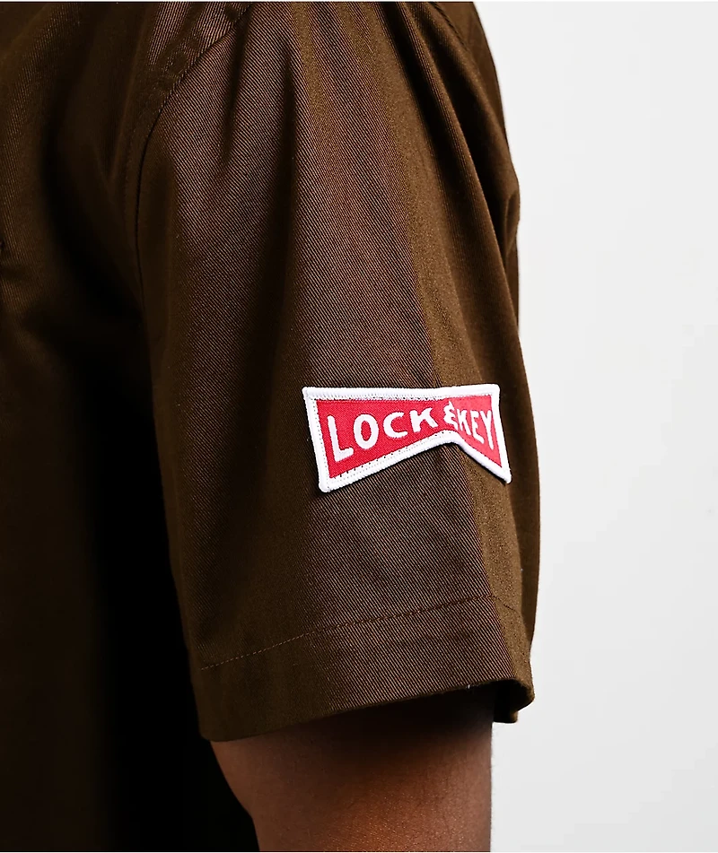 Key Street Parts & Service Brown Work Shirt