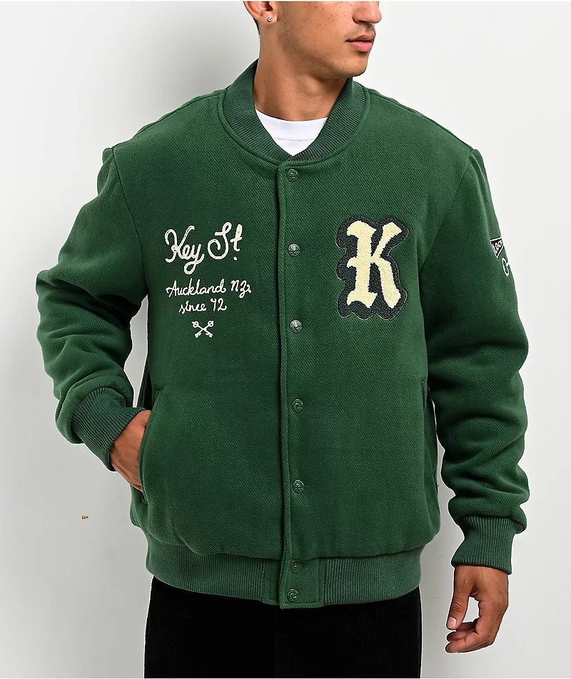 Key Street Parts & Service Green Varsity Jacket
