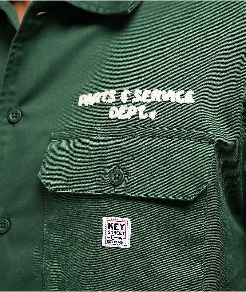 Key Street Parts & Service Green Work Shirt