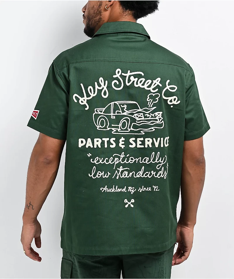 Key Street Parts & Service Green Work Shirt