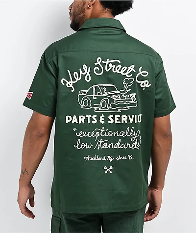 Key Street Parts & Service Green Work Shirt