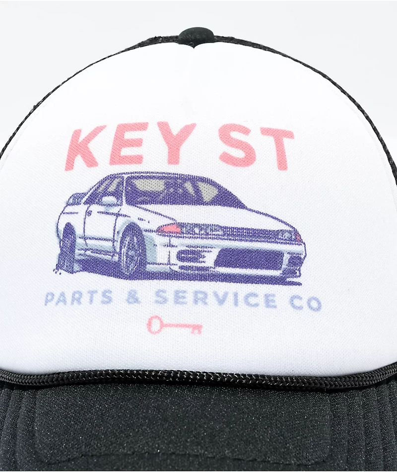 Key Street Parts And Service Black Trucker Hat