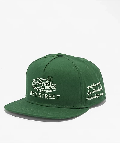 Key Street Parts Dept. Dark Green Snapback Hat