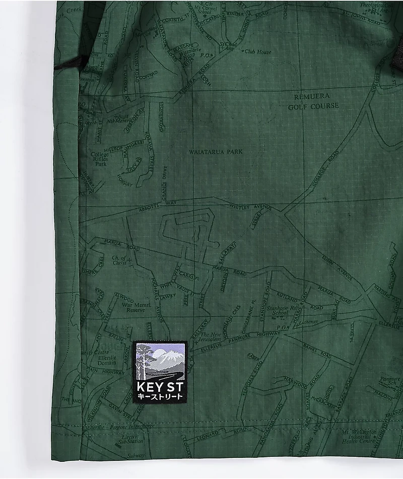 Key Street Road Map Green Board Shorts