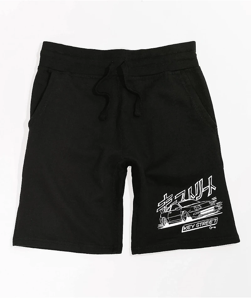 Key Street Speedin Black Sweat Shorts