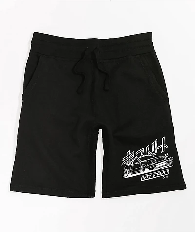 Key Street Speedin Black Sweat Shorts