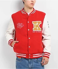 Key Street Varsity Red & White Jacket
