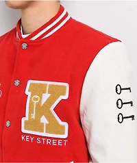 Key Street Varsity Red & White Jacket