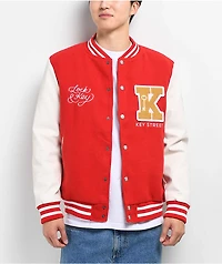 Key Street Varsity Red & White Jacket