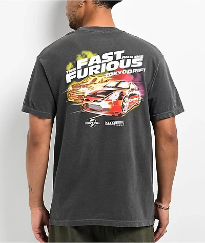 Key Street x Fast & Furious Tokyo Drift Black Wash T-Shirt