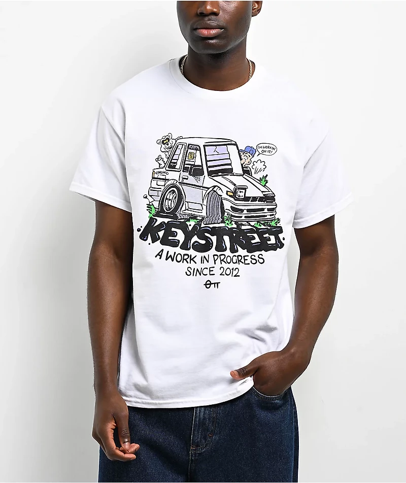 Key Street x Freakorico Work Progress White T-Shirt