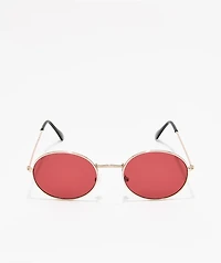Kid Red Round Sunglasses