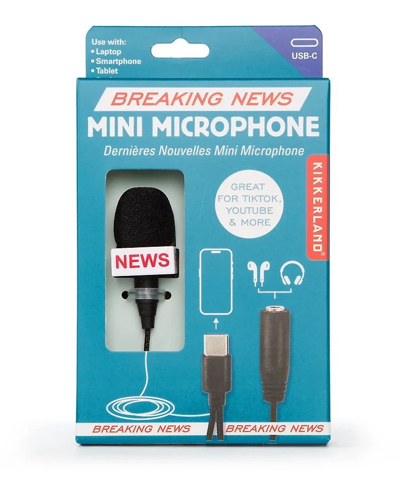 Kikkerland Design Breaking News Mini Microphone