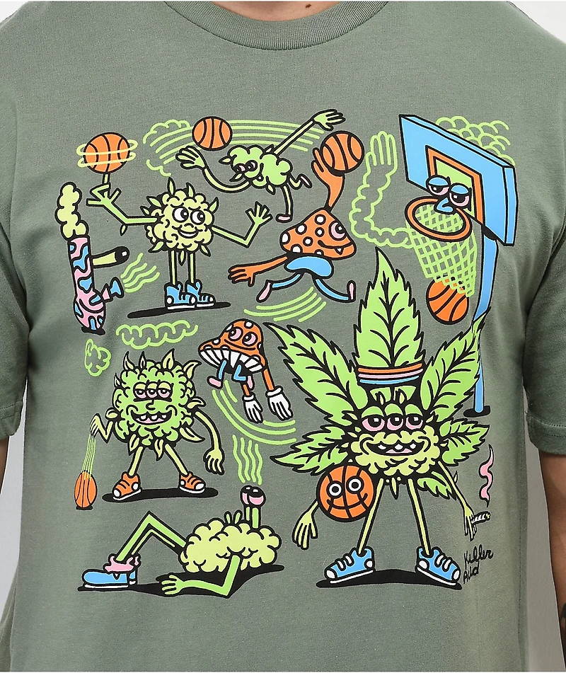 Killer Acid Basketball Sage Green T-Shirt