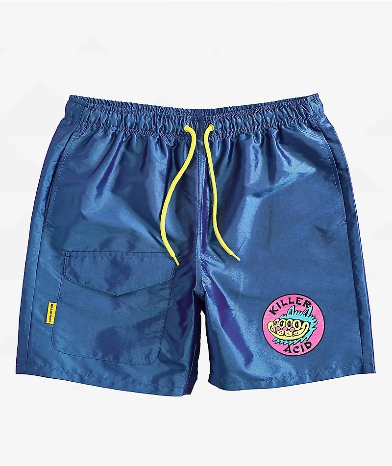 Killer Acid Cat Hologram Blue Shorts