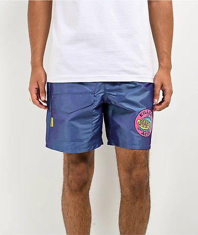 Killer Acid Cat Hologram Blue Shorts