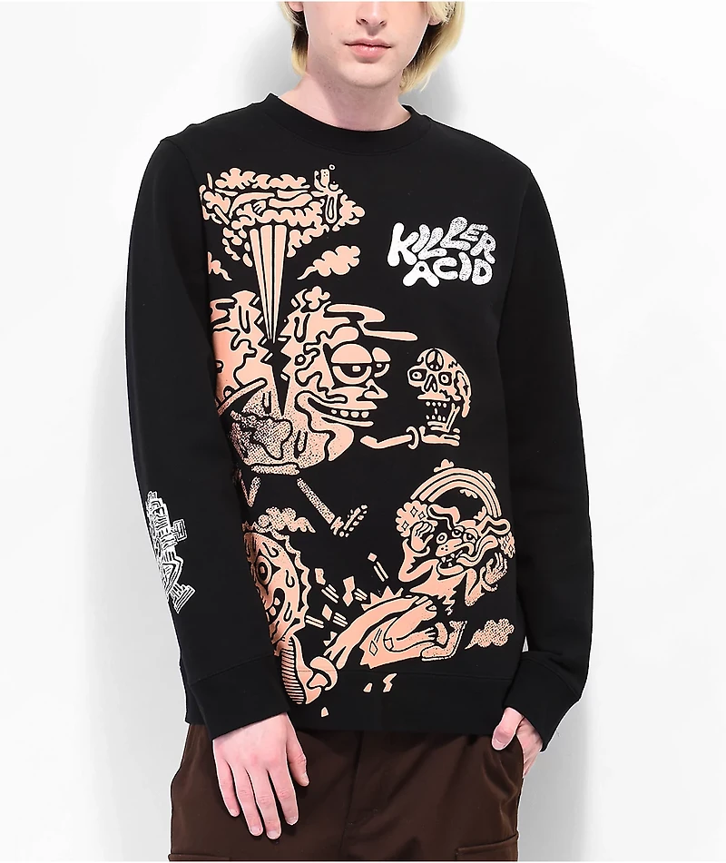 Killer Acid DIY Black Crewneck Sweatshirt